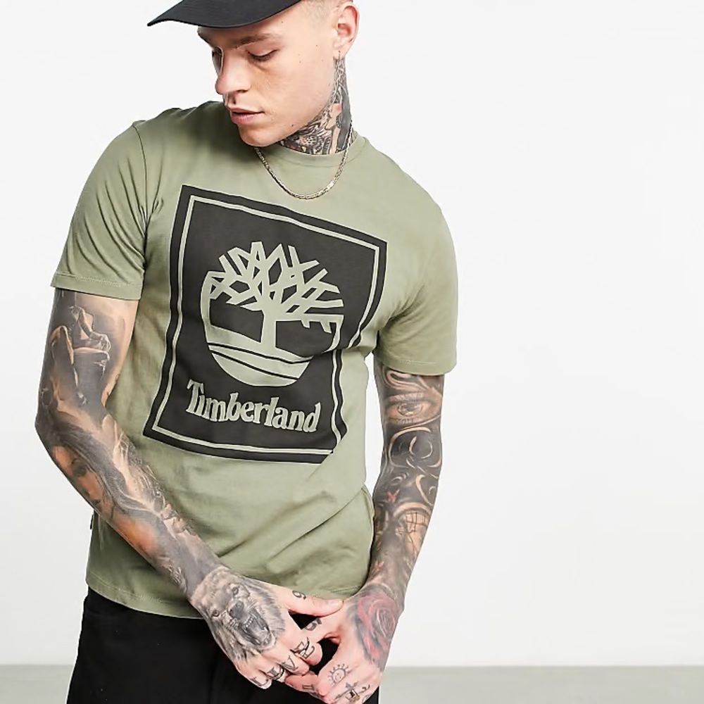 Timberland Men's Olive Logo Tee